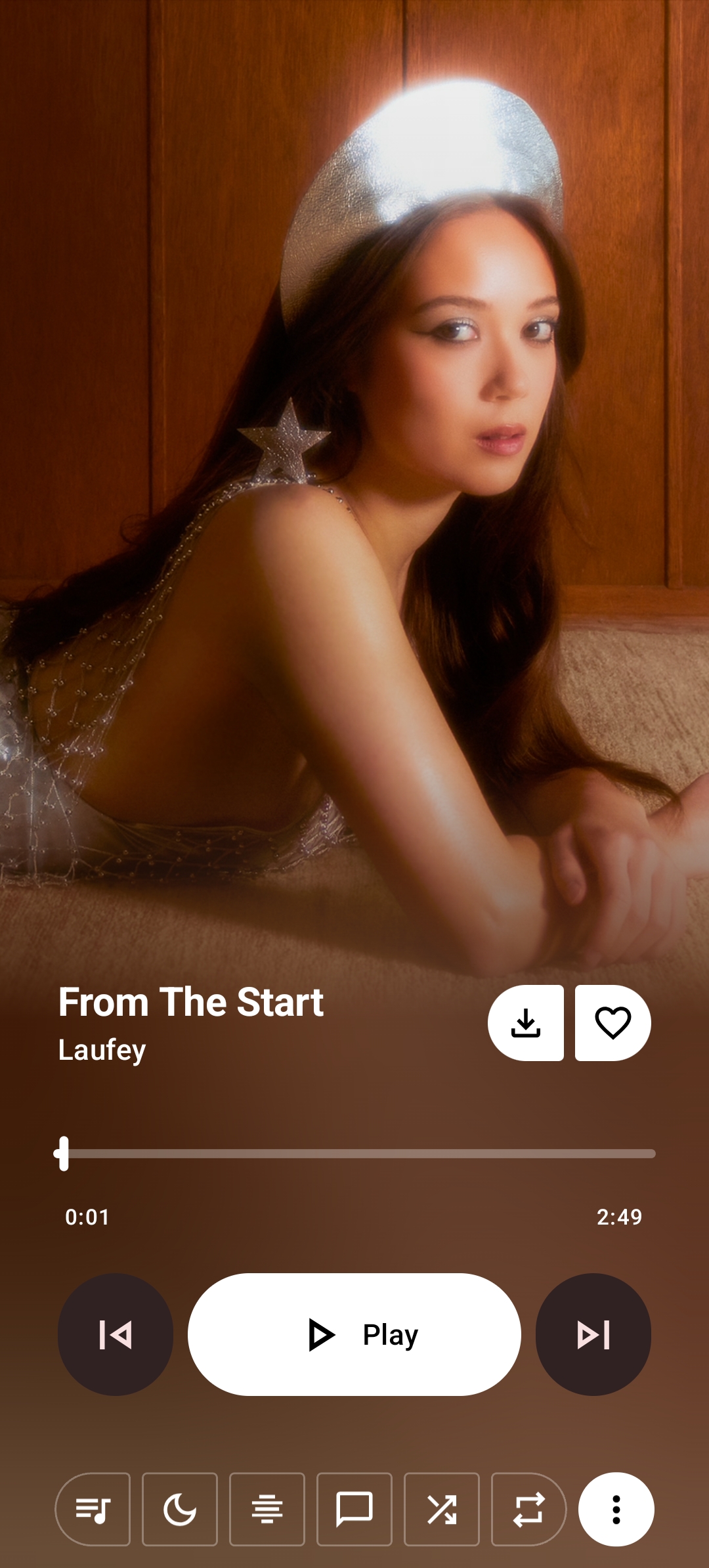 Now playing screen